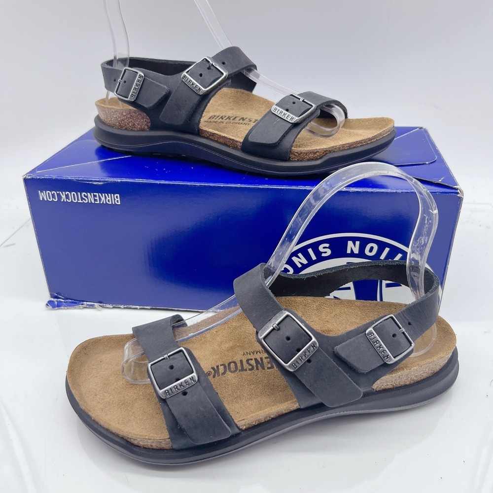 Birkenstock Sandals Sonora CT Slingback Beach Black Waxy Leather EU 36 US 5- 5.5